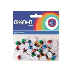 Create-it by Haza 40 pachete de ochi rotunzi colorati cu gene, perfecte pentru artizanat și proiecte DIY - Nonbrand Jocuri si jucarii creative