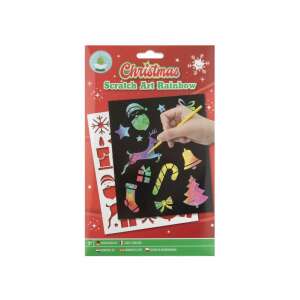 Weihnachts-Kratzbilder Regenbogen, 4er Pack, A5 Format, Kratzbilder-Set mit Regenbogenfarben, Weihnachtsmotive, lustige Aktivität für Kinder - Grafix