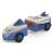Mike Moby Toddys by Siku toy car, blue and white, with a detachable trailer