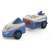 Mike Moby Toddys by Siku toy car, blue and white, with a detachable trailer