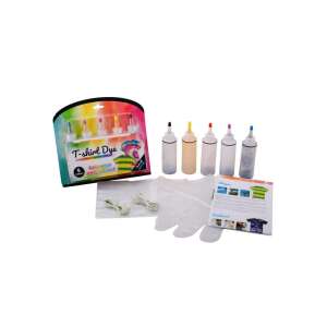 Set de vopsea pentru tricouri, 5 culori, set de vopsea pentru batik, vopsea pentru țesături, accesorii pentru batik, set de vopsea pentru batik pentru copii, set de vopsea pentru batik pentru începători, set de vopsea pentru batik pentru adulți, set de vopsea pentru batik pentru tricouri, set de vopsea pentru batik pentru haine - Nonbrand Jocuri si jucarii creative