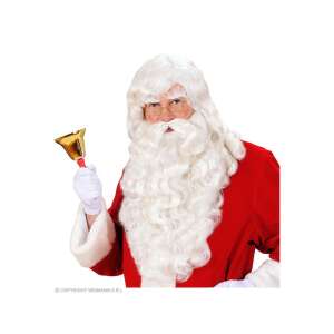 Weihnachtsmann Perücke und Bart Set, weiß, langer Bart, lockig, Erwachsenengröße - Zubehör Kleidung