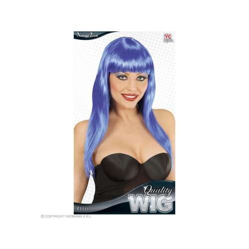 Kék hosszú egyenes paróka, jelmez kiegészítő, Quality Wig márka - Öltözködés kiegészítő