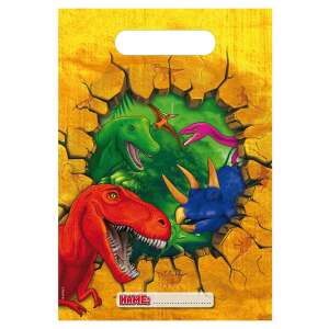 Dínós party táska, 6 darab, dinoszaurusz mintával - Party kellék