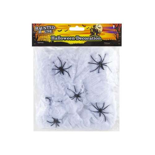 Dekoracja Halloweenowa Haunted House Pajączyna z 6 Pająkami
