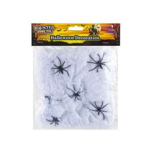 Декорация за Хелоуин Haunted House Паяжина с 6 паяци - Декорация за Хелоуин