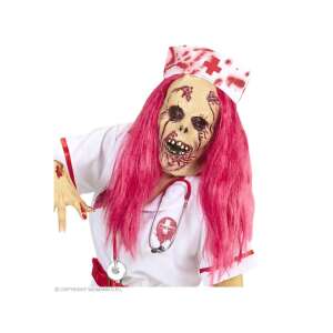 HALBMASKE ZOMBIEKRANKENSCHWESTER MIT PERÜCKE UND HÄUBCHEN 76253373 - Modă și îmbrăcăminte
