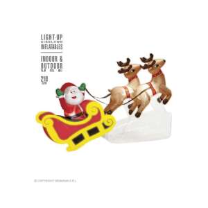 Felfújható világító mikulás szánnal és szarvasokkal 210 cm 76254596 - Decoratii si echipamente pentru petreceri