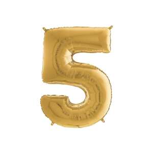 Goldene Nummer 5 Folienballon, 65 cm, Helium-Ballon - Luftballons