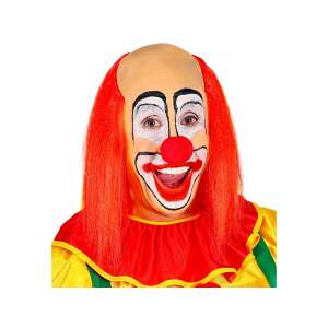 Bohóc kopasz fej piros hajjal, piros orral - Widmann