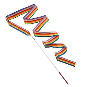 Regenbogen-Tanzband, 2 Meter lang, mit Stock, perfekt zum Drehen und Wirbeln - Goki