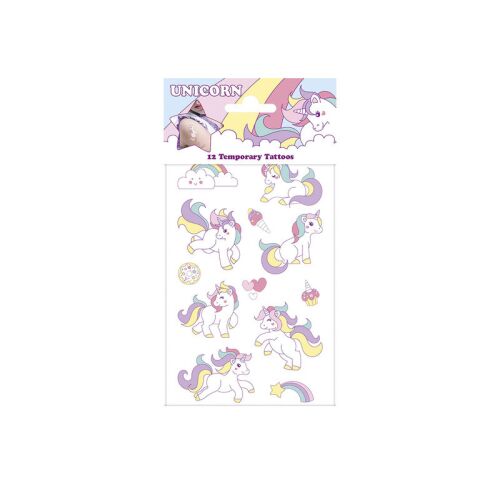 Unicorn Temporary Tattoos - 12 pack, cute unicorn designs