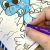 SES Dino coloring book: Coloring dinosaur illustration with purple pencil