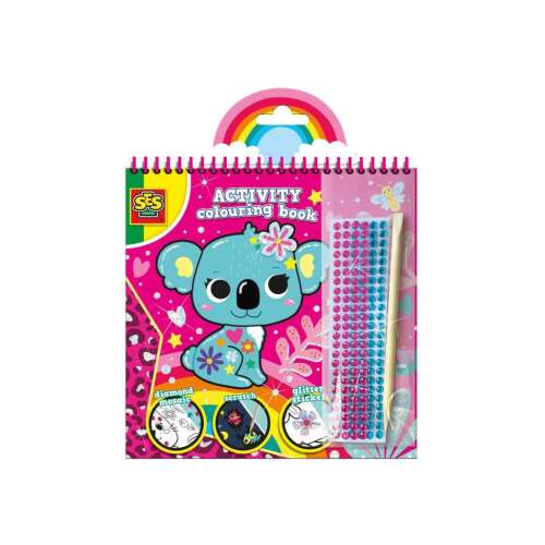SES Koala Activity Colouring Book with Diamond Mosaic, Scratch, Glitter Stickers
