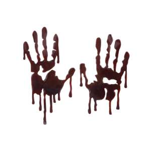 Blutige Handabdruck Gel-Aufkleber, 30x30 cm, Halloween-Dekoration - Fensteraufkleber