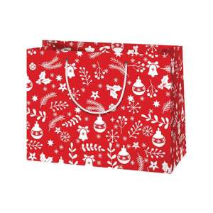 Rot-weiße mittelgroße Weihnachtsgeschenktüte 18x10x23cm 76259698 - Partydeko