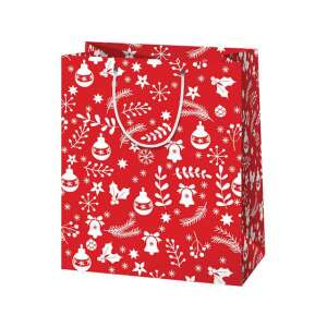 Ro?u ?i alb Crăciun mare dimensiune sac cadou 27x14x33cm 76259704 - Accesorii pentru petrecere