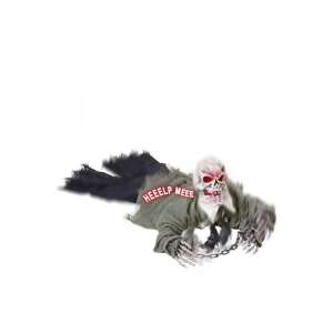 Auf dem Boden kriechende Skelettfigur, sensoraktiviert, bewegliche Dekoration, mit Ton- und Lichteffekten, 80 cm 76260046 - Widmann