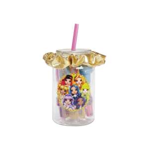 Rainbow High írószer készlet újrafelhasználható üvegben, szalmával, hajgumival, bélyegzővel, tollal és radírral - Totum