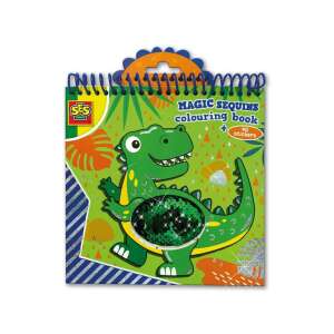 SES Varázslatos csillámos színező 40 matricával, dinoszaurusz mintával - SES Creative