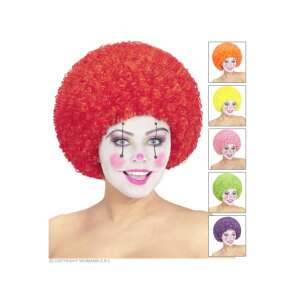 Bohóc paróka, piros, göndör, felnőtteknek, jelmez kiegészítő, farsang, buli, jelmezbál - Widmann