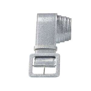 Ezüstszínű csillámos nadrágszíj, 120 cm, női divatkiegészítő - Widmann