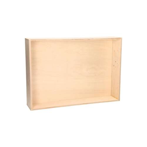 Rétegelt lemez játék doboz, fa játék doboz, tároló doboz játékokhoz és homokhoz, 50 x 35 x 9.5 cm - Kreatív játék