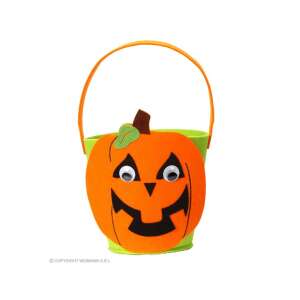 Halloweeni töklámpás cukorkagyűjtő kosár, trükk vagy nyalánkság táska, gyerek jelmez kiegészítő - Widmann