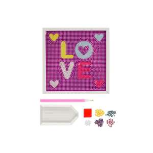 Set de pictură cu diamante Grafix, Iubire, imagine apropiată a produsului finit, set de pictură cu diamante pentru adulți, set de pictură cu diamante pentru începători, set de pictură cu diamante pentru copii, set de pictură cu diamante pentru decorarea casei, set de pictură cu diamante pentru cadouri - Grafix