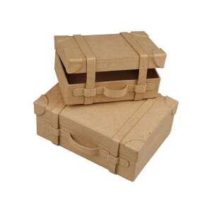 Set de 2 valize din hârtie mache, cutii decorative pentru artizanat și decorarea casei - Nonbrand Jocuri si jucarii creative