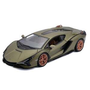 Model auta Bburago v mierke 1/24 Lamborghini Sián FKP 37 v zelenej farbe, pohľad spredu - Bburago