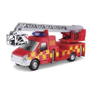 Bburago Tűzoltóautó Létrával, 1:50 méretarányú, Piros Tűzoltóautó Játék - Bburago