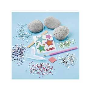 Totum Rock Starfish Diamond Painting Kit, includes rocks, rhinestones, glue, tools, and templates - Creative Toy