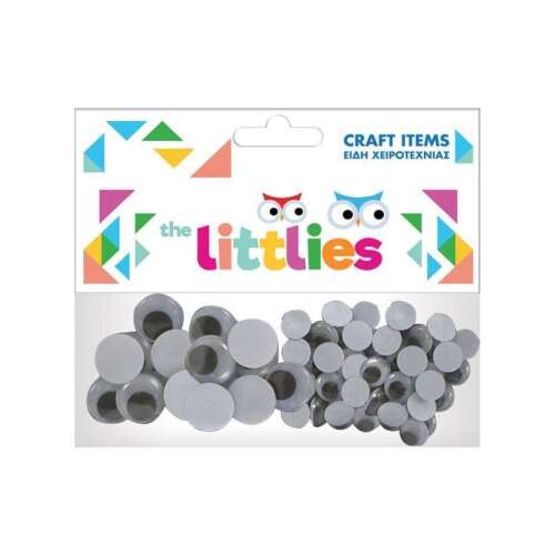The Littlies 40 darabos műanyag szem szett, 20mm és 15mm méretben, kézműves és DIY projektekhez