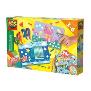 SES Creative Sticker Fun - 24 cards with animal motifs, 370 stickers, 5 rolls of colorful tape, for ages 3-6 - Nonbrand Creative Toy