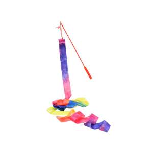 Panglică de dans cu băț, curcubeu, 220 cm lungime, perfectă pentru practica dansului și spectacole - Nonbrand Jocuri si jucarii creative