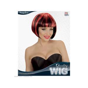 Fekete és piros bob paróka, Kleopátra paróka, jelmez paróka, Quality Wig - Widmann