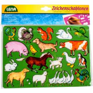 Lena Zeichenschablonen, 2 Schablonen, Tierformen, für Kinder, Zeichenschablonen, Tierschablonen - Schablonen zum Zeichnen
