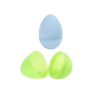 Priveliște apropiată a ouălor de Paște din plastic colorate care se deschid, arătând interiorul - Nonbrand Jocuri si jucarii creative