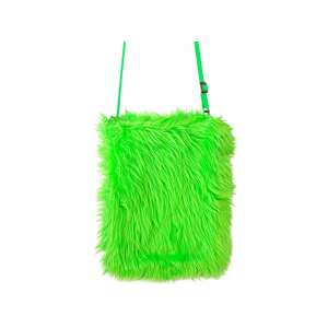 Neon zöld plüss válltáska - Widmann