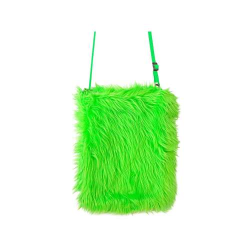 Neon zöld plüss válltáska