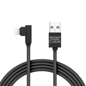 Delight iPhone Lightning 90 Degree Cable 2m Black, right angle lightning cable - Lightning Cable