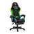 Delight BMD1115GR gaming chair in black and green with RGB LED lighting and footrest