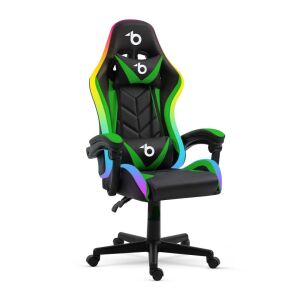 Delight Gaming Stolica BMD1115GR, RGB LED Gaming Stolica, Crna i Zelena - Uredski namještaj