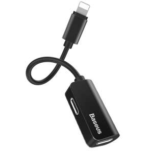 Baseus L37 Lightning-Lightning audió átalakító, fekete - Adatkábel