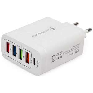 Adaptor de încărcare rapidă USB și Type-C alb de 48 W cu 4 porturi - Adaptoare de rețea