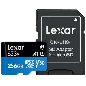 Lexar 633x 256GB MicroSDXC UHS-I Class 10 memóriakártya SD adapterrel - Memóriakártya