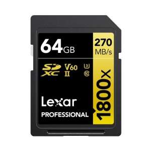 Lexar Professional 64GB SDXC UHS-II Class 10 memóriakártya, 270 MB/s olvasási sebesség - Lexar