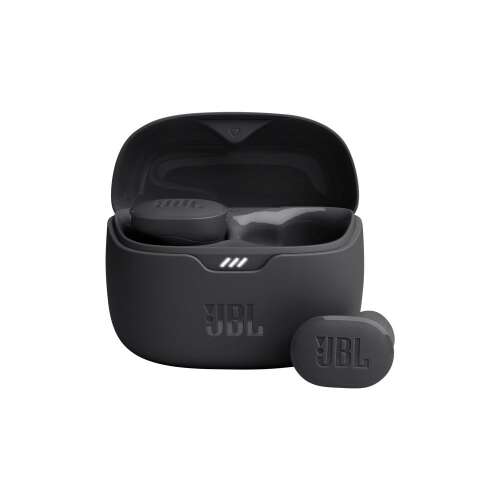 JBL Tune Buds fekete vezeték nélküli fülhallgató nyitott töltőtokkal