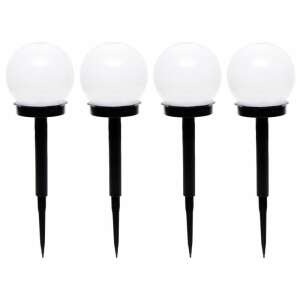 4 db napelemes fehér gömb kerti lámpa készlet, SB-56 - Nonbrand Napelemes lámpa